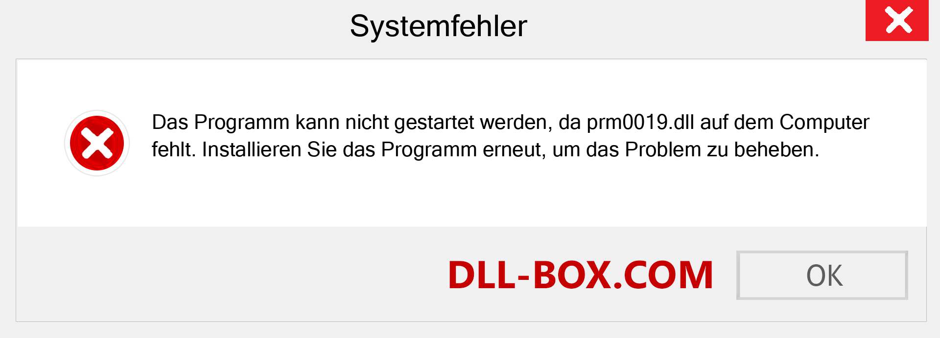 prm0019.dll-Datei fehlt?. Download für Windows 7, 8, 10 - Fix prm0019 dll Missing Error unter Windows, Fotos, Bildern